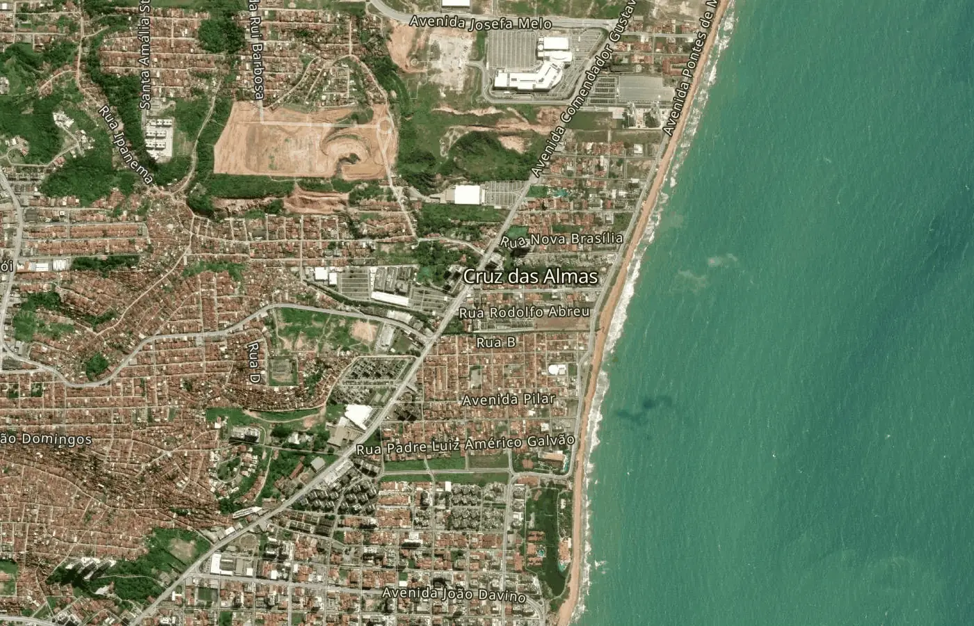 Mapa da região do Lounge Residence, em Rua Rodolfo Abreu, 304, Cruz das Almas, Maceió